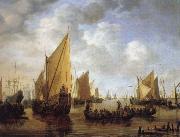 Simon de Vlieger Visiting the Fleet oil on canvas